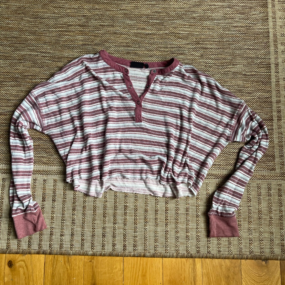 Cropped oversized stripped comfort long sleeve